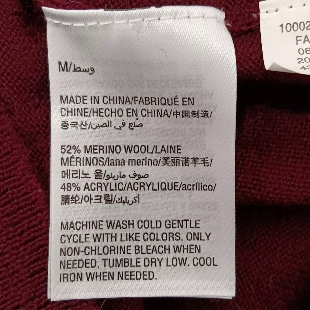 Club Room Mens M Burgundy/Wine Crewneck Sweater Merino Wool Blend Pullover - Picture 7 of 8